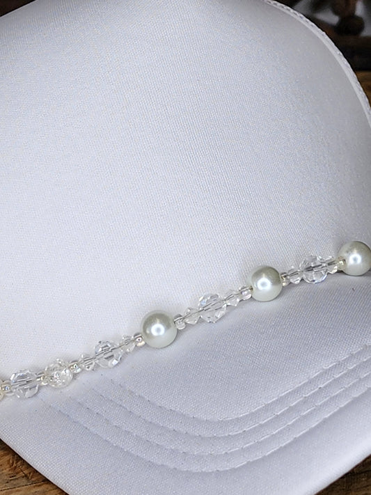 Trucker Hat with Hat Chain White