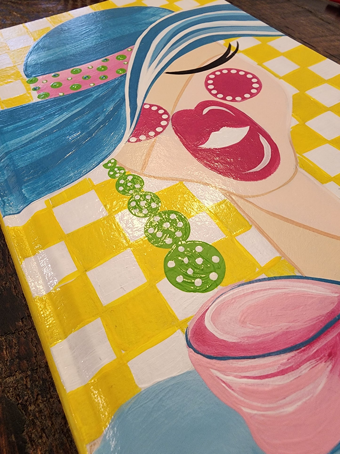 Blank Journal: Hand Painted Teal Hat