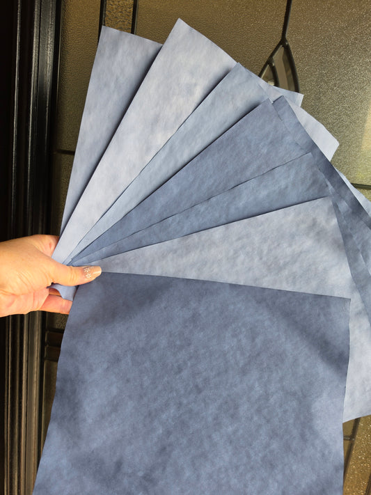 Hand Dyed Papers: Shades of Blue