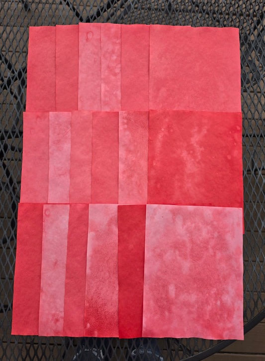 Hand Dyed Papers: Shades of Red