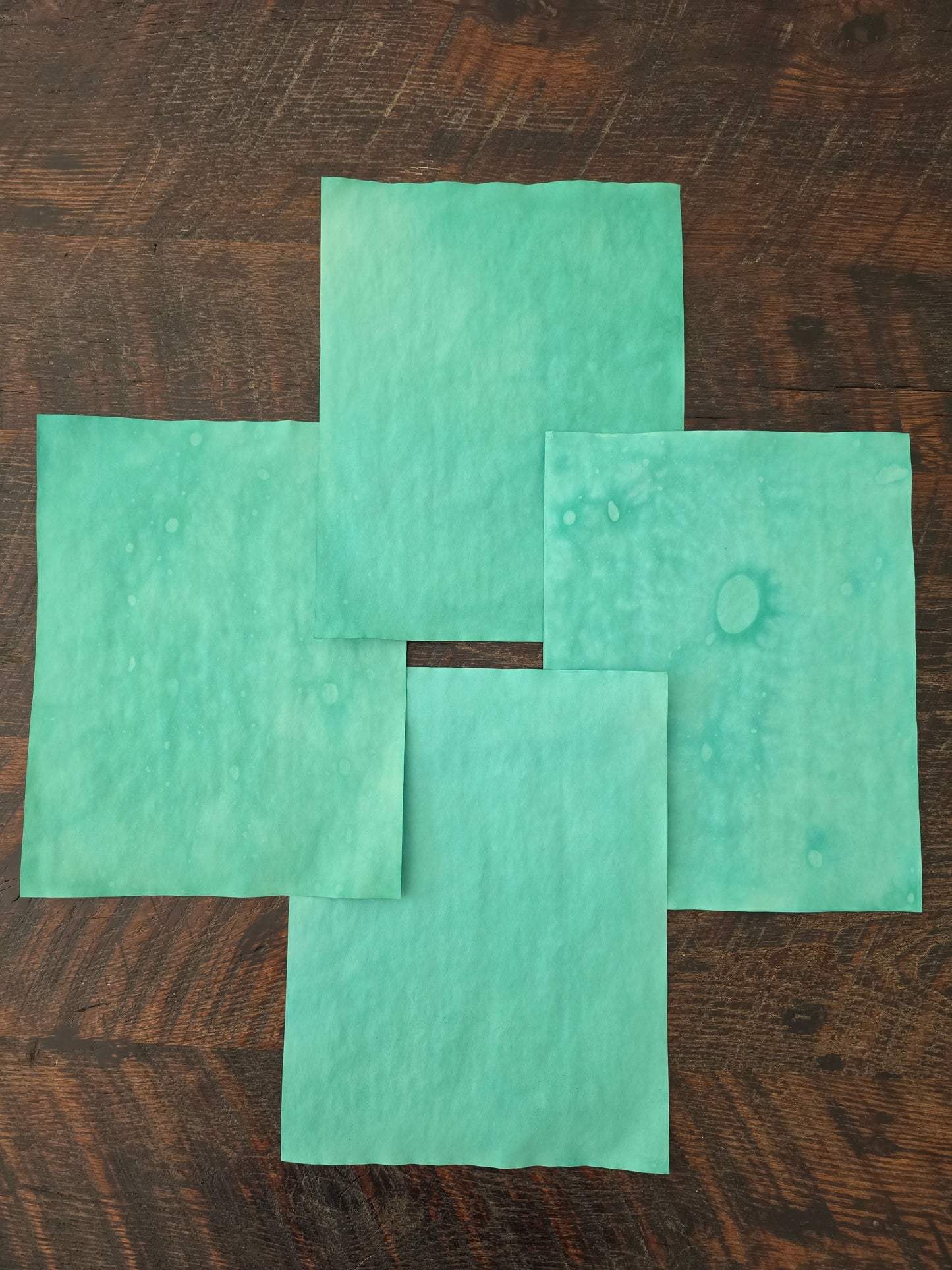 Hand Dyed Papers: Shades of Green