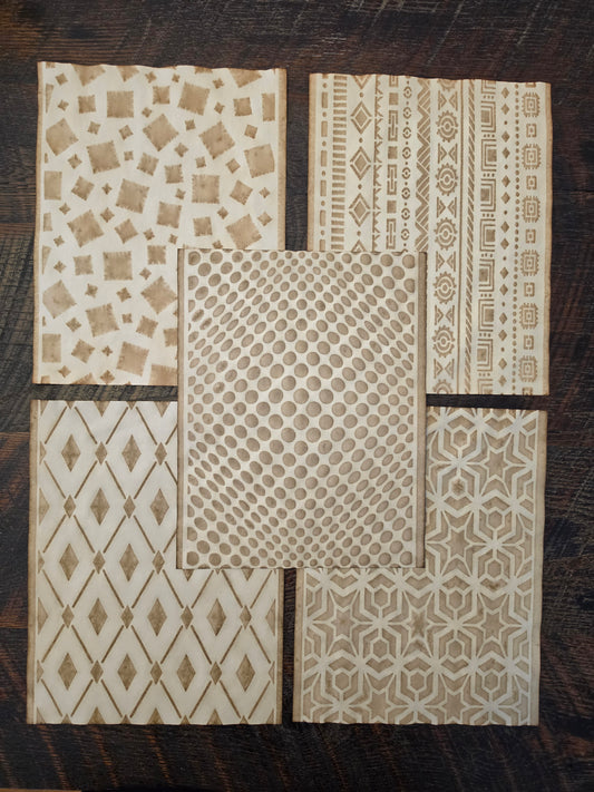 Geometric Patterns #1: coffee dyed paper