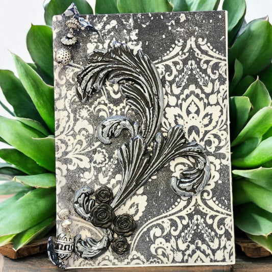 Blank Journal: Black and White mixed media