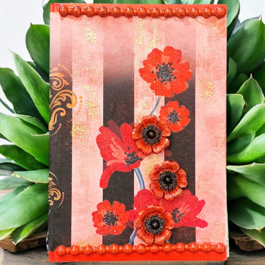 Blank Journal: Poppy mixed media
