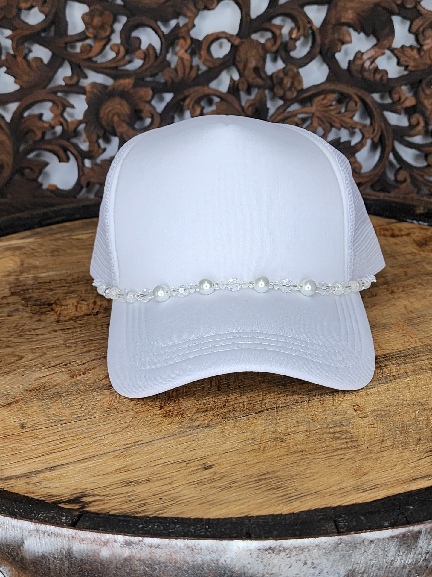 Trucker Hat with Hat Chain White