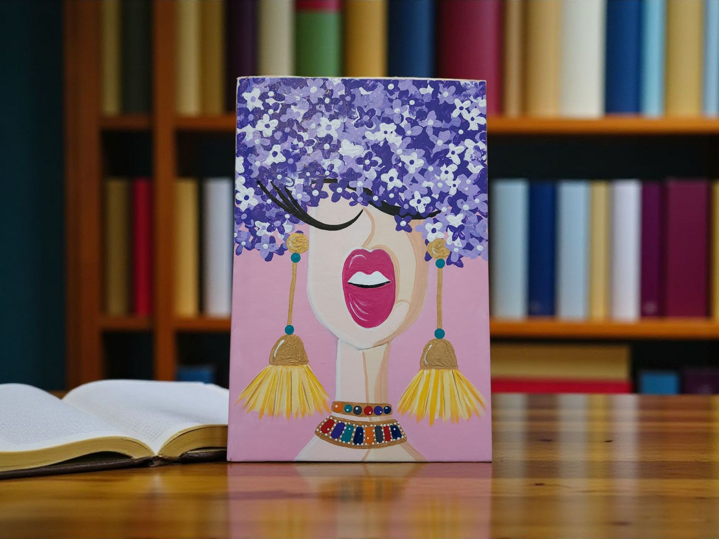 Blank Journal: Hand Painted Purple Hydrangias 2