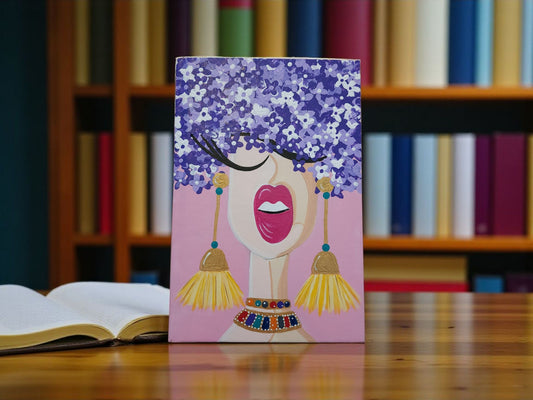 Blank Journal: Hand Painted Purple Hydrangias 2