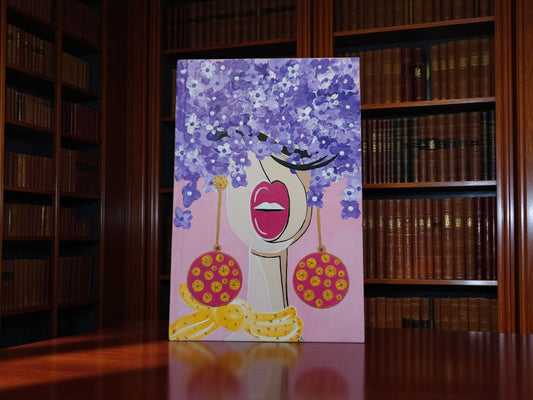 Blank Journal: Hand Painted Purple Hydrangias 1