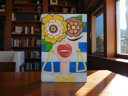 Blank Journal: Hand Painted Blue Stripes 2