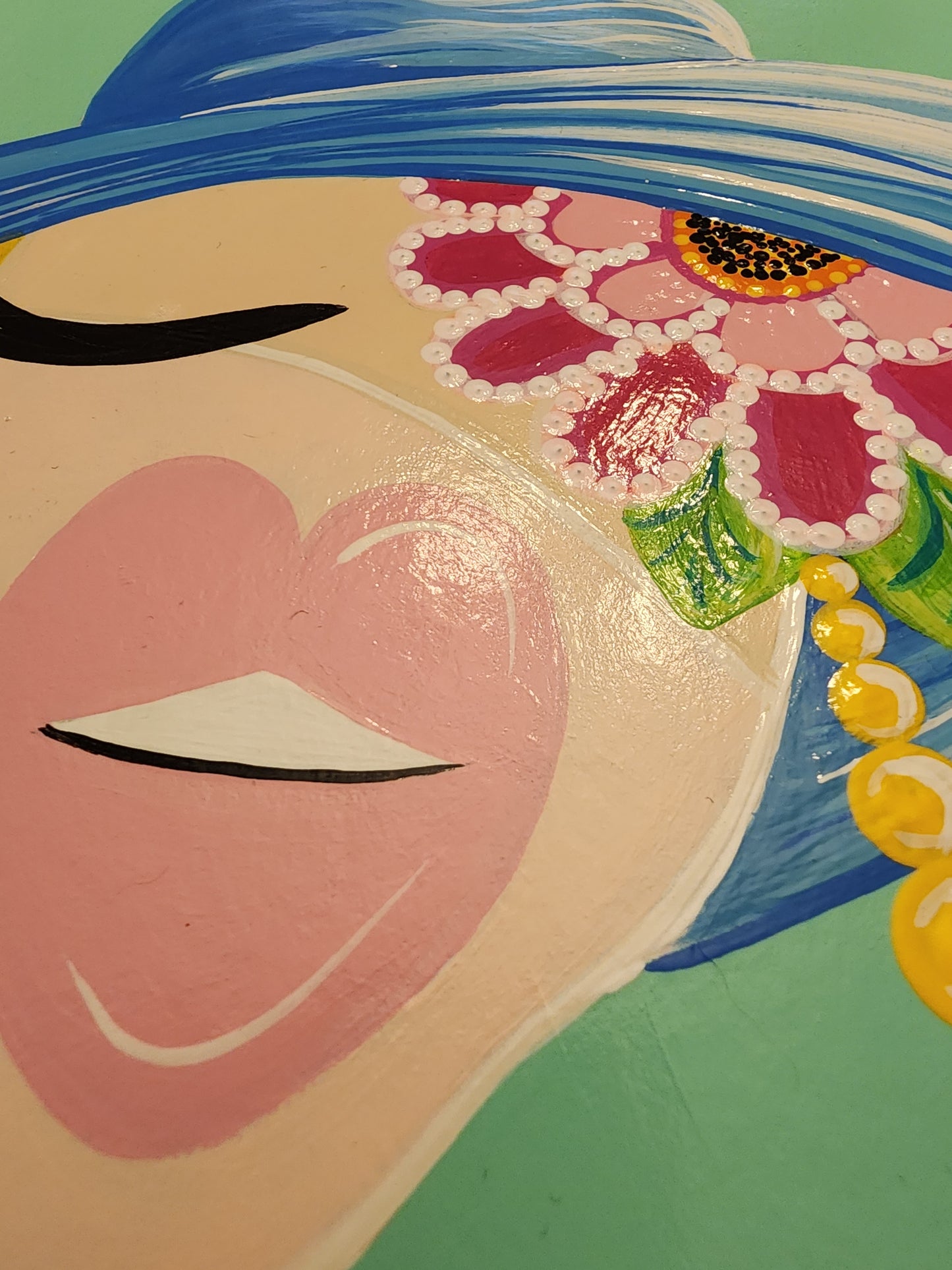 Blank Journal: Hand Painted Blue Hat