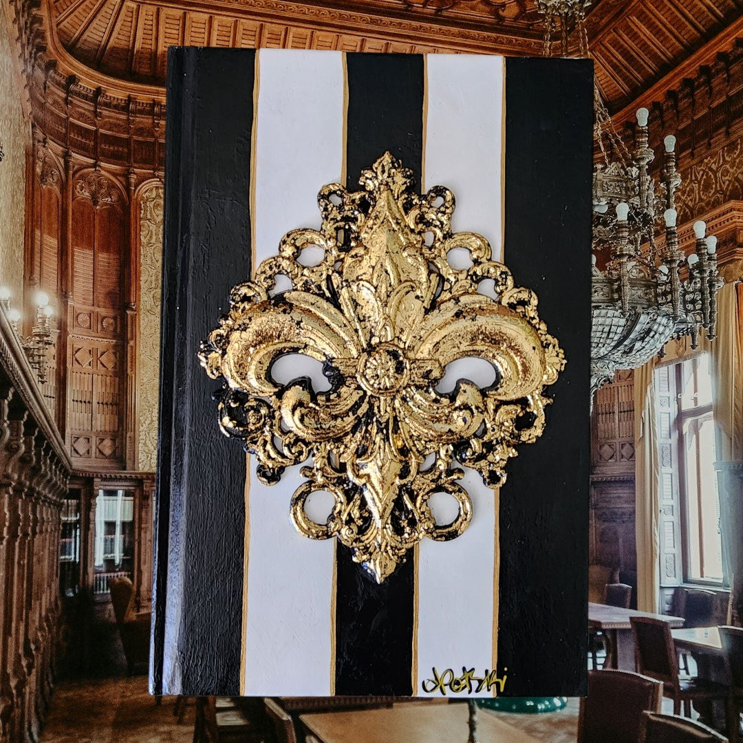 Blank Journal: Fleur de lis with stripes