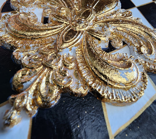 Blank Journal: Fleur de lis with harlequin pattern