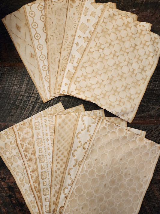 Geometric Patterns #1: coffee dyed paper