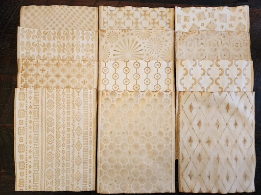 Geometric Patterns #1: coffee dyed paper
