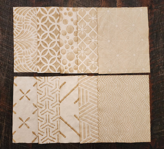 Geometric Patterns #4: coffee dyed paper