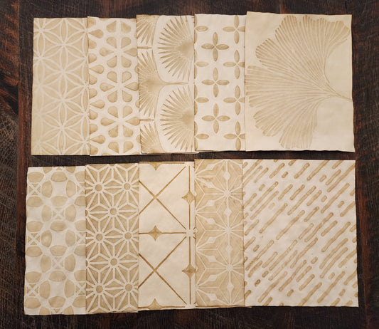 Geometric Patterns #3: coffee dyed paper