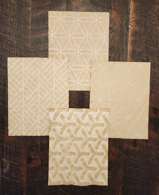 Geometric Patterns #2: coffee dyed paper