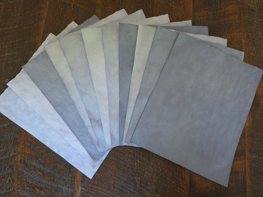 Hand Dyed Papers: Shades of Blue