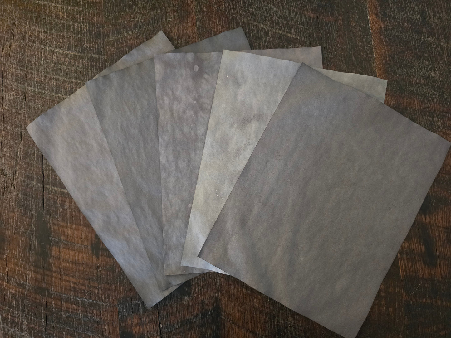 Hand Dyed Papers: Shades of Gray