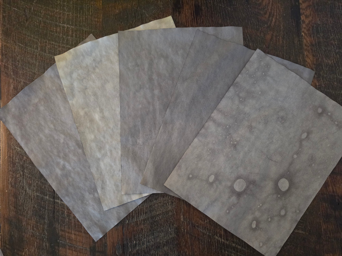 Hand Dyed Papers: Shades of Gray