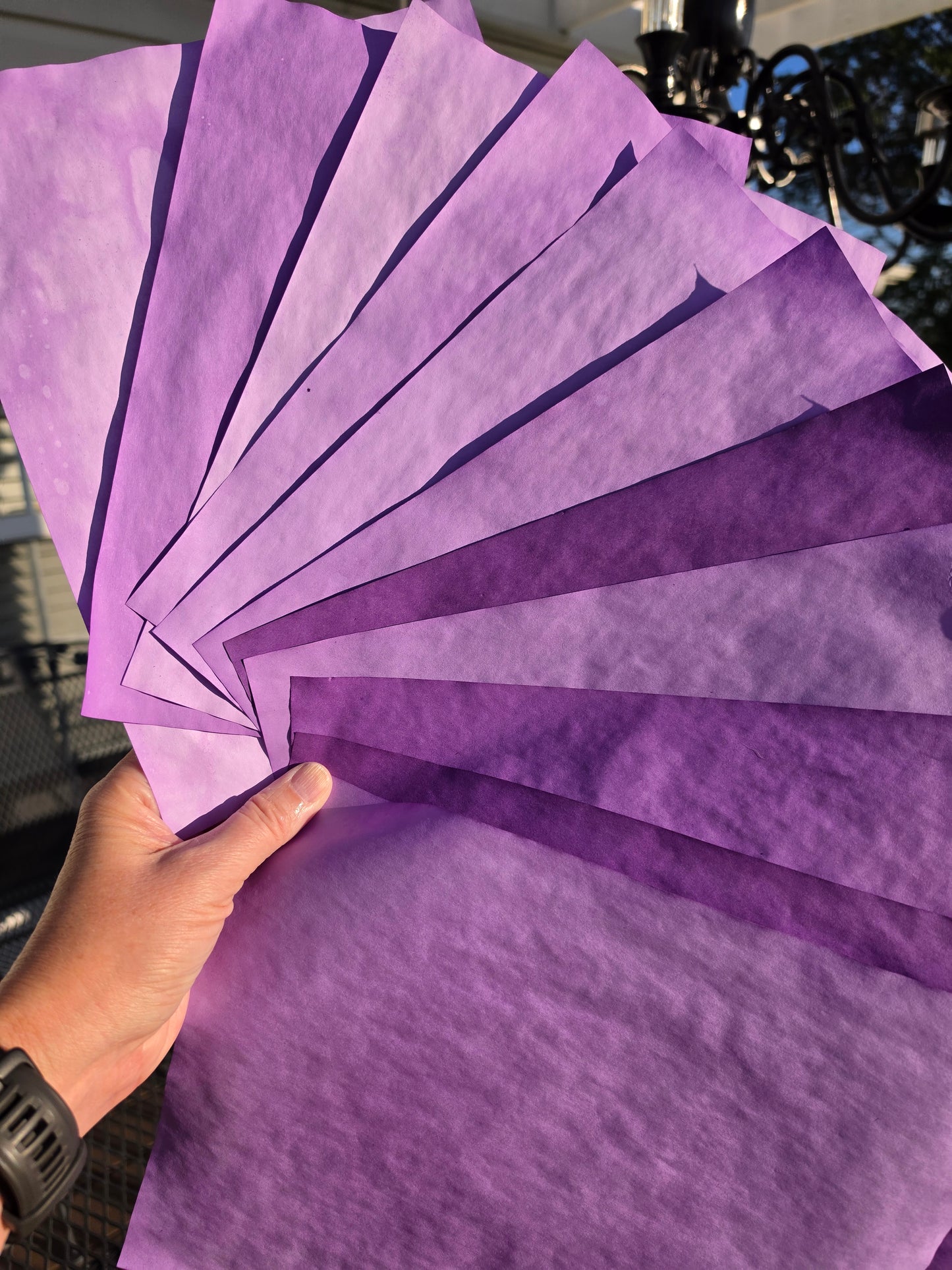 Hand Dyed Papers: Shades of Purple