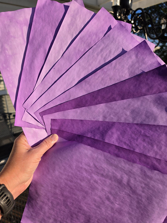 Hand Dyed Papers: Shades of Purple