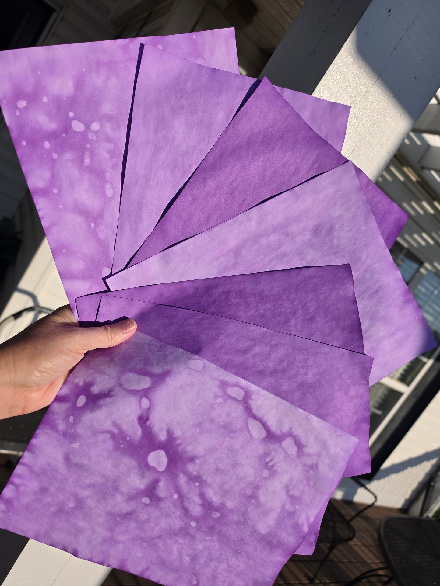 Hand Dyed Papers: Shades of Purple