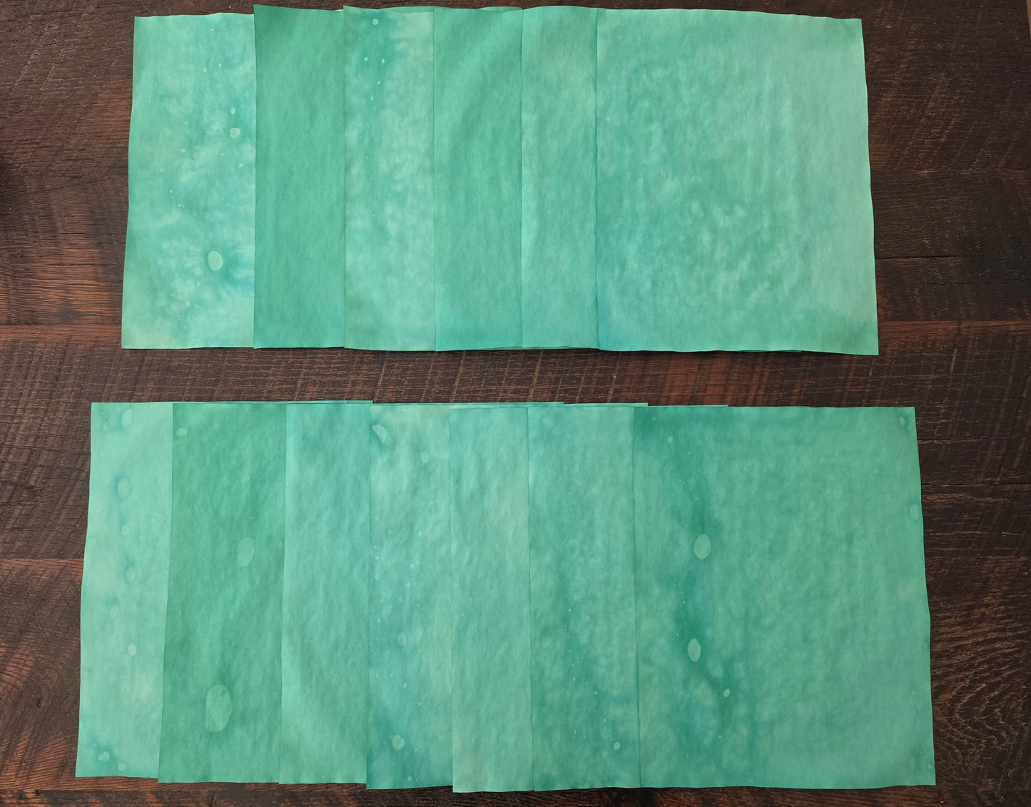 Hand Dyed Papers: Shades of Green