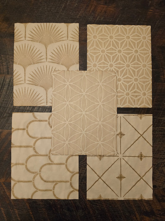 Geometric Patterns #6: coffee dyed paper