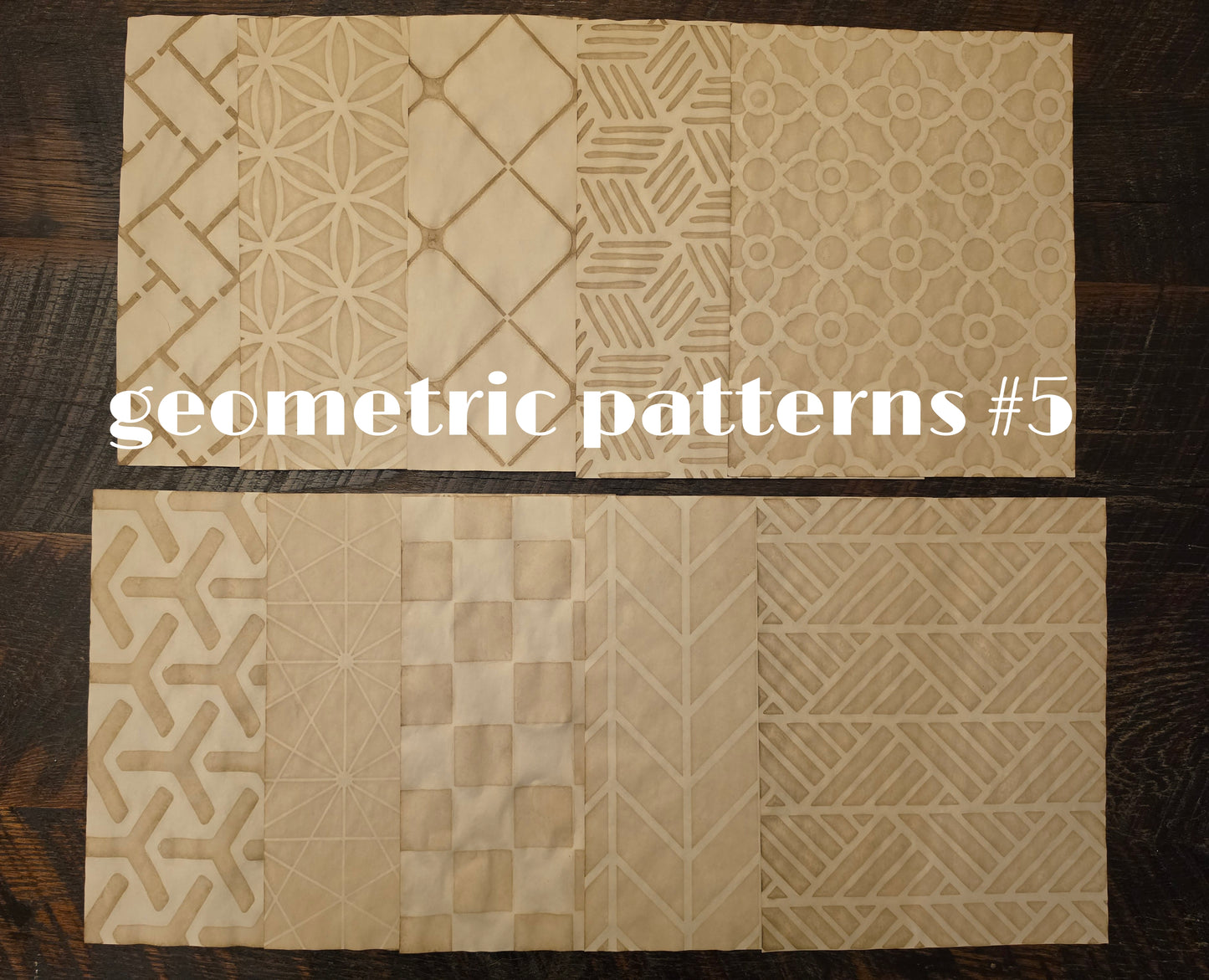 Geometric Patterns #5: coffee dyed paper