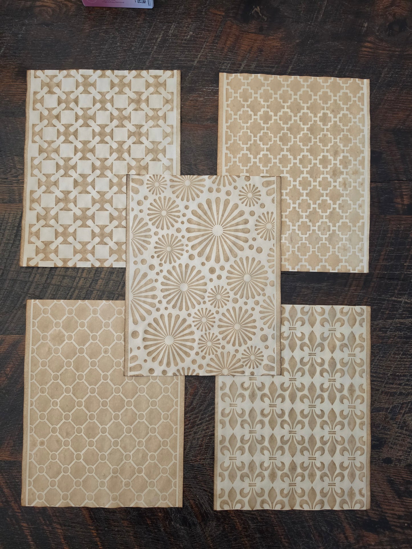 Geometric Patterns #1: coffee dyed paper