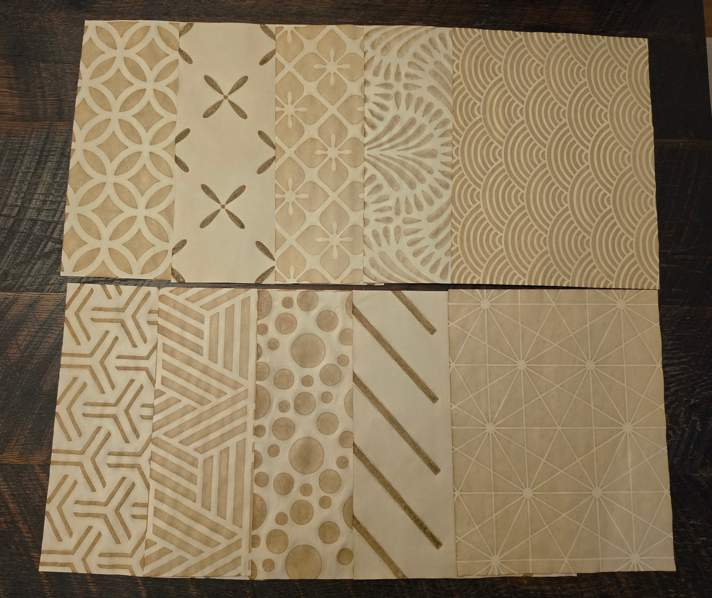 Geometric Patterns #4: coffee dyed paper