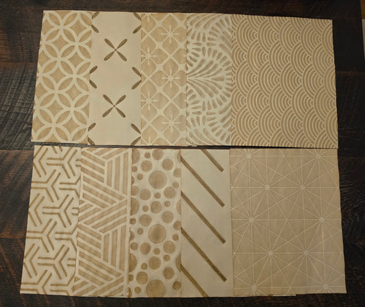 Geometric Patterns #4: coffee dyed paper