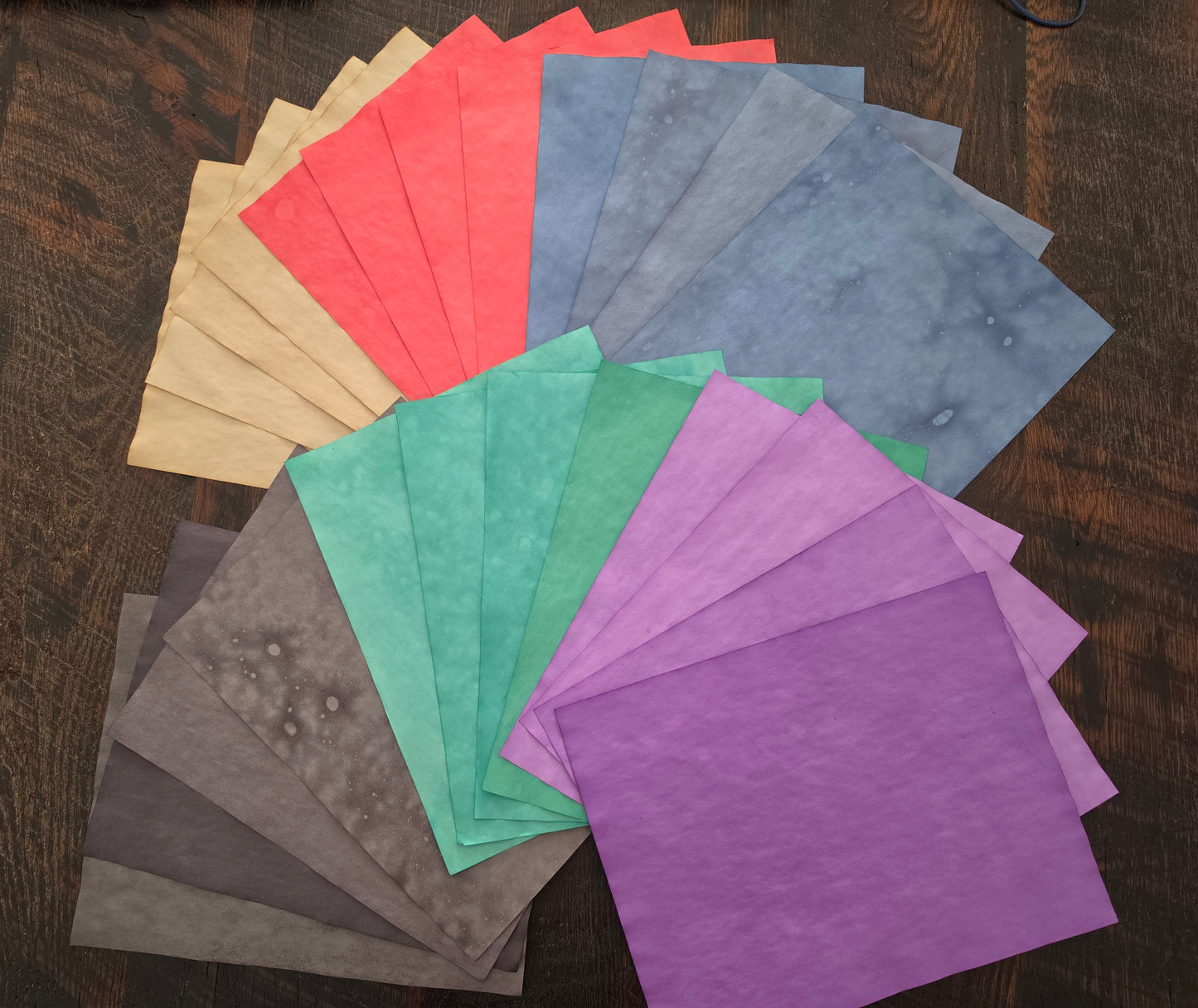 Hand Dyed Papers: Mixed Color Pack
