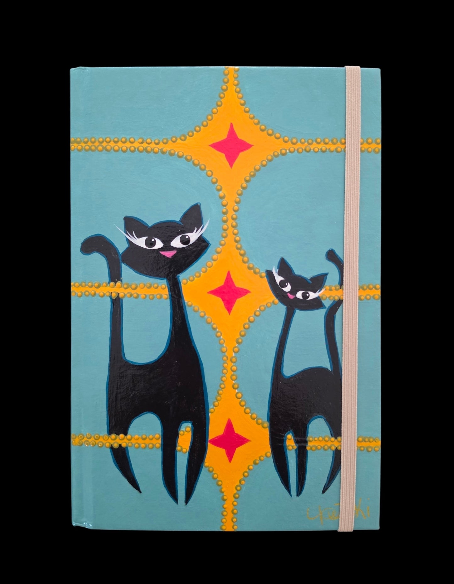 Hand Painted Journal: Atomic Cats 6